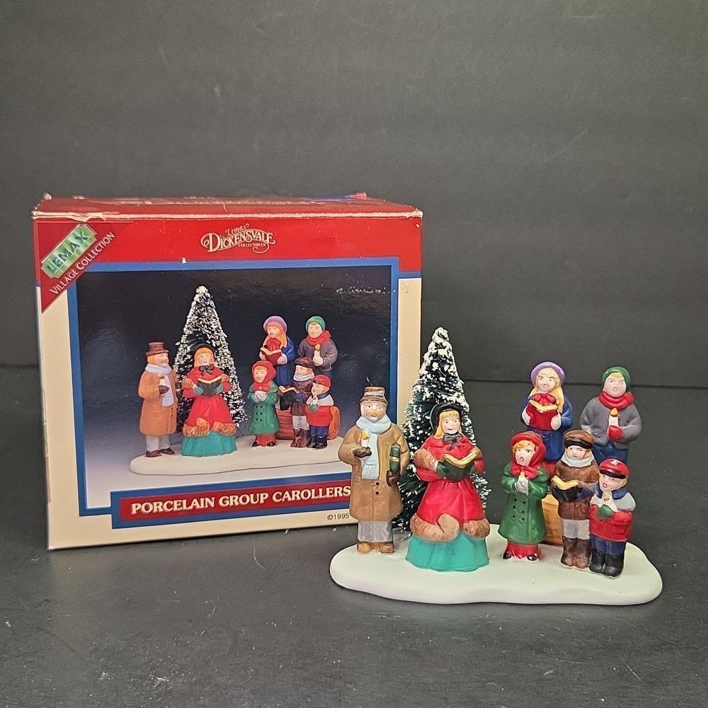 1995 Vintage Lemax Christmas Porcelain Group Carollers #53134 Village Collection